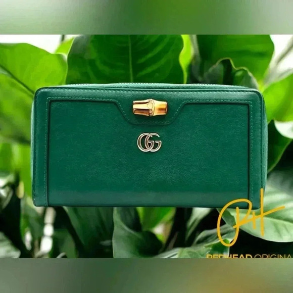 Gucci Diana bamboo zippy wallet- Emerald Green EUC with box- gift condition - Picture 1 of 14